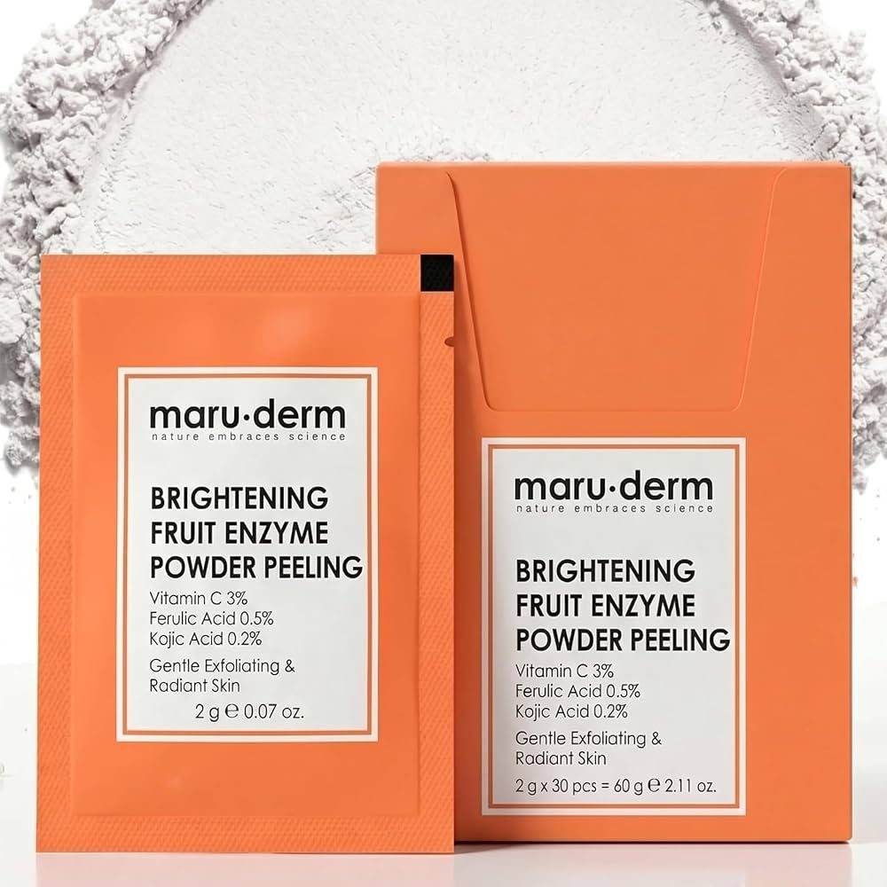 Maru.Derm Brightening Fruit Enzyme Powder Peeling 60g (Vitamin C 3% + Ferulic Acid 0.5% + Kojic Acid 0.2%)